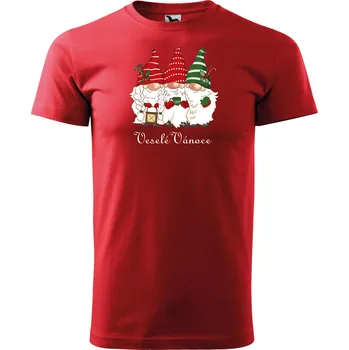 Dámské tričko MALFINI Vánoční tričko Basic, vel XS - 5XL - Veselé Vánoce - Skřítci Velikost: 4XL