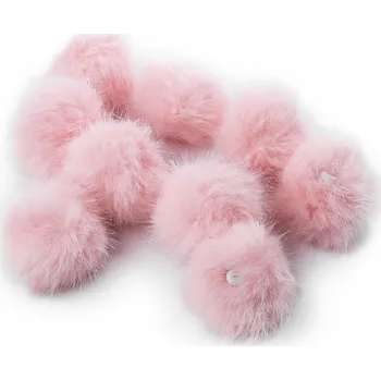 Kožešinová bambule s poutkem Ø3,5 cm, barva 3 pudrová