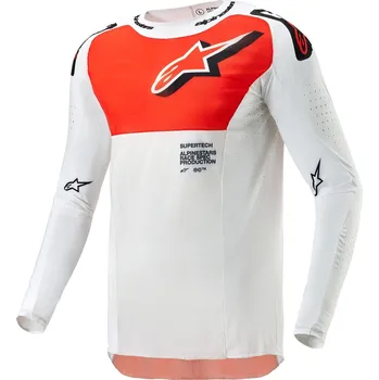 Moto dres Dres supertech ward, alpinestars (bílá/oranžová, vel. xl)