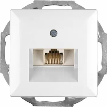 Elektrická zásuvka Počítačová zásuvka Abex RJ45, jednoduchá, nestíněná, 6Cat, bílá