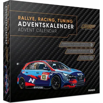 autíčko Franzis Verlag 504027 Ralley Hyundai se zvukem adventní kalendář 1:43