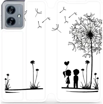 Pouzdro na mobilní telefon Flipové pouzdro Mobiwear - Motorola Moto G54 5G / Moto G54 5G Power Edition - MH16P Dvojice s pampeliškou (Knížkové flip pouzdro, obal, kryt na mobil Motorola Moto G54 5G / Moto G54 5G Power Edition - MH16P Dvojice s pampeliškou, materiál Umělá kůže + TPU