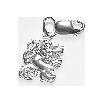 Přívěsek Stříbrný přívěsek český lev karabina - P826 kar (Stříbrný český lev s karabinou)