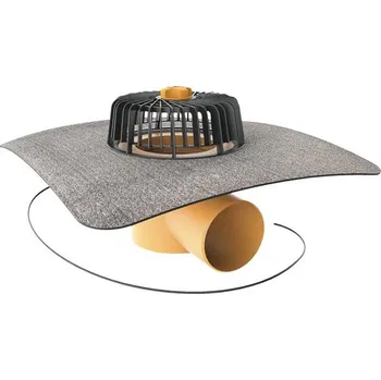 Střecha Vodorovná vyhřívaná střešní vpust TOPWET s integrovanou bitumenovou manžetou, DN 125