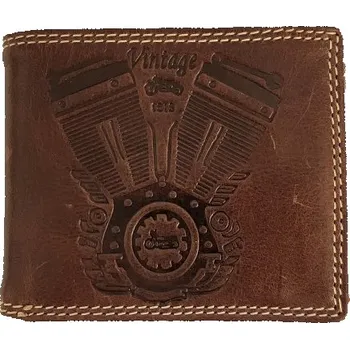 Peněženka Kožená peněženka MOTORCYCLES DARK BROWN