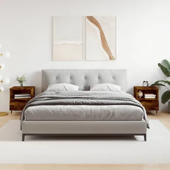 Noční stolek vidaXL Noční stolky 2 ks 40 x 35 x 50 cm kompozitní dřevo [830609] Barva: kouřový dub