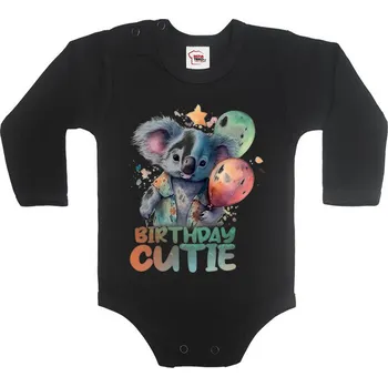 Kojenecký body Dětské body Birthday cutie, Barva Černá, Velikost 74 / 6-9m, Canvas Dětské body Bezvatriko.cz 2170