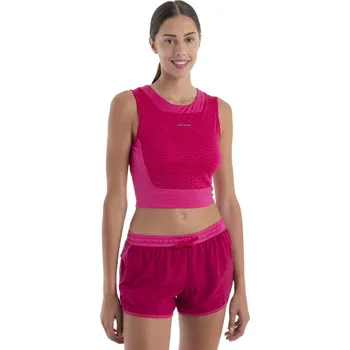 Podprsenka ICEBREAKER Wmns Merino 125 ZoneKnit Cropped BraTankTopo, Electron Pink/Tempo/Aop velikost: S