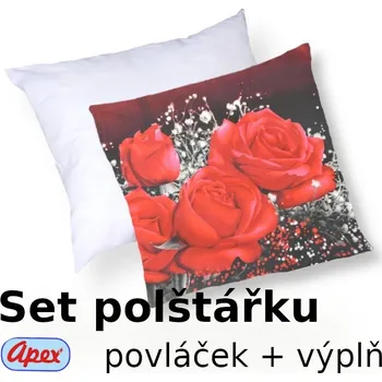 Povlečení Apex® produktová řada 3D 3D povláček na polštářek Apex - Romance - set Polštářek s výplní + Povláček