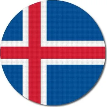 Vlajka Pelisport Islandská vlajka kulatá tisk ø 60 mm