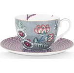 Pip Studio šálek s podšálkem Flower Festval modrý, 280 ml