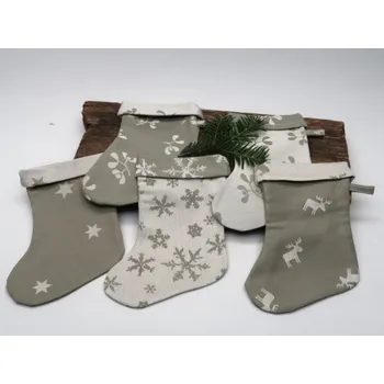 Vánoční dekorace Vánoční botička malá - béžová, Varianta hvězda - líc tmavá