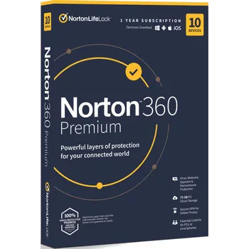 Počítač Norton 360 PREMIUM 75GB + VPN 10 zař. 3 roky