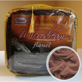 Prostěradlo Apex® produktová řada Flanel 1L - Mikroplyšové prostěradlo Apex Microdream Flanel - 90/200 - Hnědá