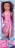 Girl Friends Chodící panenka 80 cm, brunetka v růžových šatech