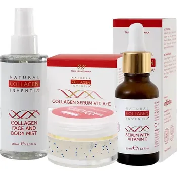 Kosmetická sada Inventia SOS sérum s živým kolagenem 15 ml + Rozjasňující sérum s vit. C 30 ml + živá voda s kyselinou hyaluronovou 150 ml dárková sada