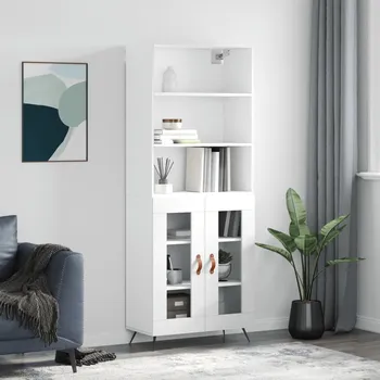 Příborník do zásuvky vidaXL Skříň highboard 69,5 x 34 x 180 cm kompozitní dřevo [3189287] Barva: Bílá