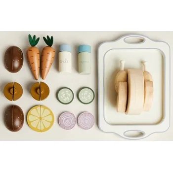 Hračka pro nejmenší Derrson Dřevěné potraviny a kuře