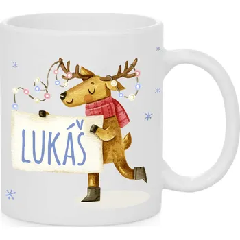 Vánoční hrnek - Sob se jménem Lukáš Barva: Bílá
