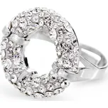 Stříbrný nápaditý prsten kruh s krystaly Swarovski Crystal (Stříbro 925/1000)
