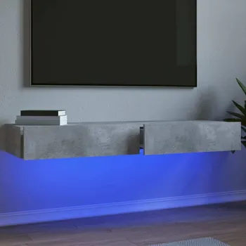 Obývací pokoj vidaXL TV skříňky s LED osvětlením 2 ks 60 x 35 x 15,5 cm [842887] Barva: Betonová šedá