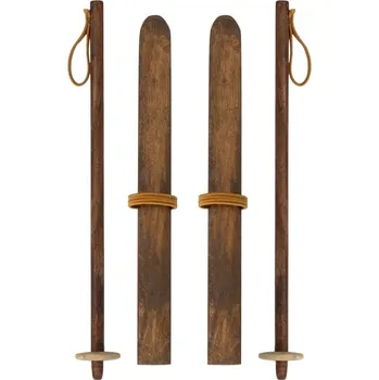 Sjezdové lyže Maileg Dřevěné lyže pro myšky mámu a tátu Maileg Ski and Ski Poles, Mum & Dad mouse