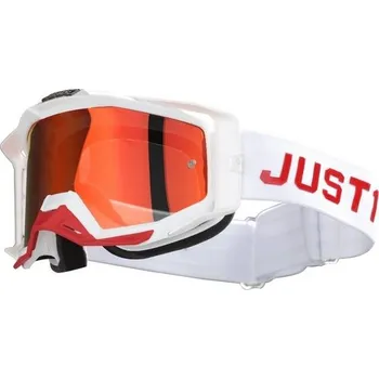 Motocyklové brýle Brýle JUST1 IRIS 2.0 PULSAR bílo/červené + čiré plexi a 8 trhaček ZDARMA
