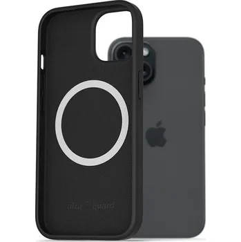 Pouzdro na mobilní telefon AlzaGuard Silicone Case Compatible with Magsafe pro iPhone 15 černý