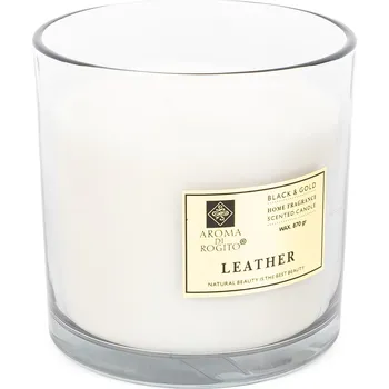 Svíčka Svíčka ve skle Black & Gold, Leather, 870 g