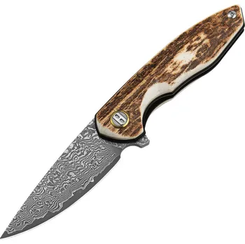 kapesní nůž Zavírací nůž Bestech Knives Bambi Damascus Stag