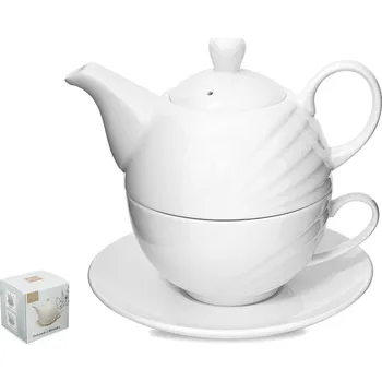 BELLA FIORE Konvice porcelán 320ml + hrnek 240ml WHITE