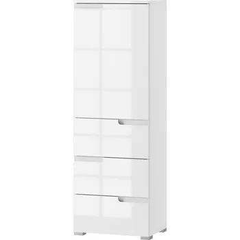 Šatní skříň Casarredo Skříň 1-dveřová se zásuvkami SELENE 11 bílá lesk