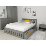 Postel Abby 120x200 cm šedá + matrace Relax + rošt ZDARMA