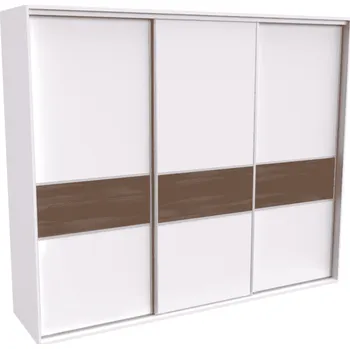 Šatní skříň Šatní skříň FLEXI 3 s dělenými dveřmi LTD Dekor: Bílá, Šířka: 240 cm, Výška: 220 cm