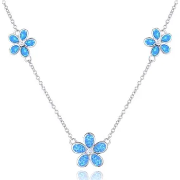 Náhrdelník Stříbrný opálový náhrdelník s kytičky 38-41 cm JMAD0043BN38