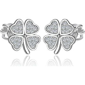 Náušnice NUBIS® Stříbrné šroubovací náušnice čtyřlístky - NB-3033