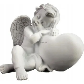 Vánoční dekorace Sádrový anděl se srdcem 10cm