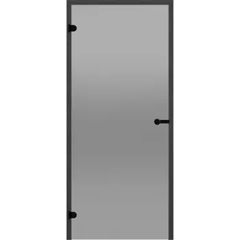 Dveře do sauny HARVIA 8x19, šedé 790x1890 mm, borovice, černý rám