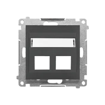 Elektrická zásuvka SIMON TKP2S.01/116 Kryt komunikační a datové zásuvky Keystone 2 násobný, zkosený, s popisným polem (