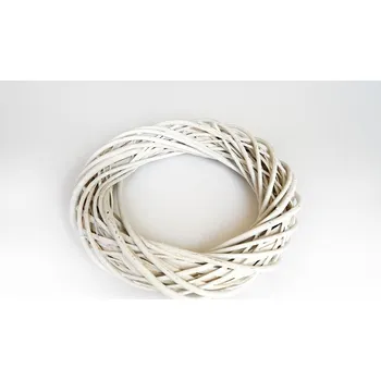 Věnec Proutěný věnec, bělený, 35 cm