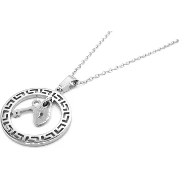 Náhrdelník Steel Jewelry náhrdelník ZÁMEK A KLÍČ Chirurgická ocel NH150326 dárkové balení zdarma
