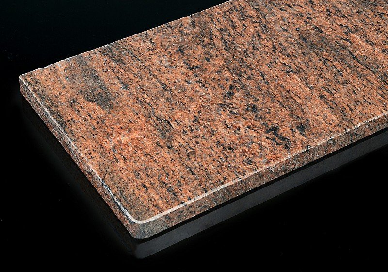 Venkovní parapet žulový MULTICOLOR RED - oblý šířka 125mm
