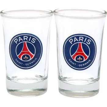 Sklenice FotbalFans Skleničky Paris Saint Germain FC, sada 2 ks, barevný znak, 50 ml