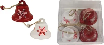 Vánoční dekorace Morex K2913 zvonečky kovové červené/bílé 4 ks