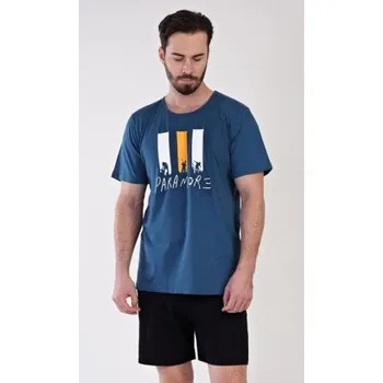 Pánské pyžamo Pánské pyžamo šortky Vienetta Secret Oliver petrolejová XL