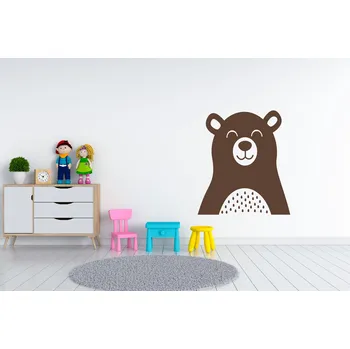Samolepící dekorace Lepy.cz Samolepka na zeď Medvěd Velikost (šířka x výška): 90x101cm, Barevná varianta: Tmavě červená