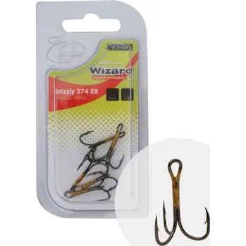 Rybářský háček WIZARD - Trojháček Grizzly vel. 4 5 ks