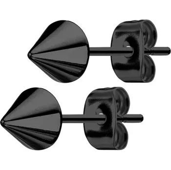 Náušnice Šperky4U Ocelové náušnice - špičky černé - OPN1283-5