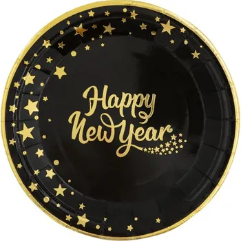 Party dekorace Papírové talířky Happy new year 6 ks