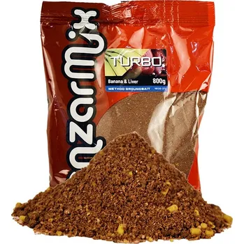 Návnadová surovina Benzar Mix Krmítková Směs Turbo Method 800 g - Banán Játra